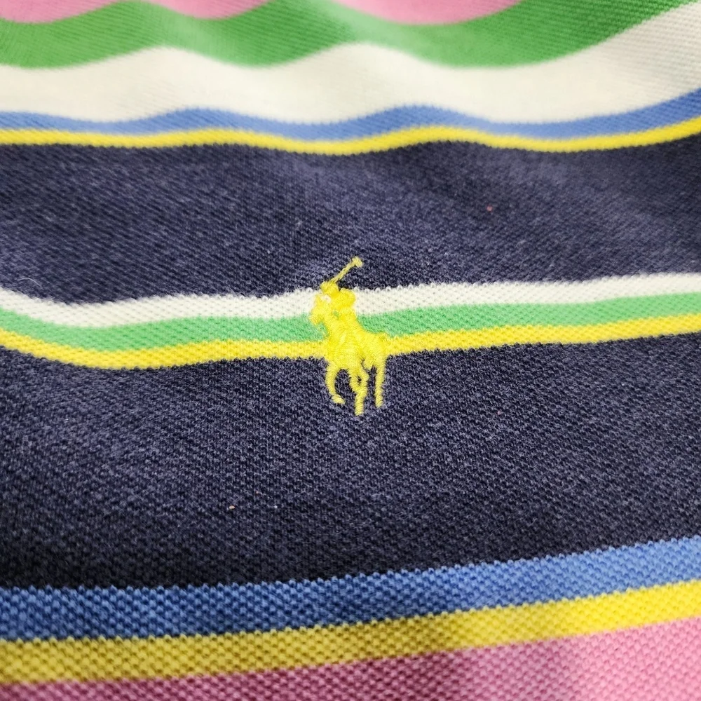 Polo Ralph Lauren Polo Shirt Striped Short Sleeve‎ Large Multicolor Men 90s Y2K